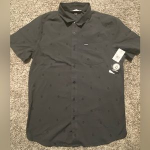 Volcom Men’s Botton Up, Medium, Dark Grey